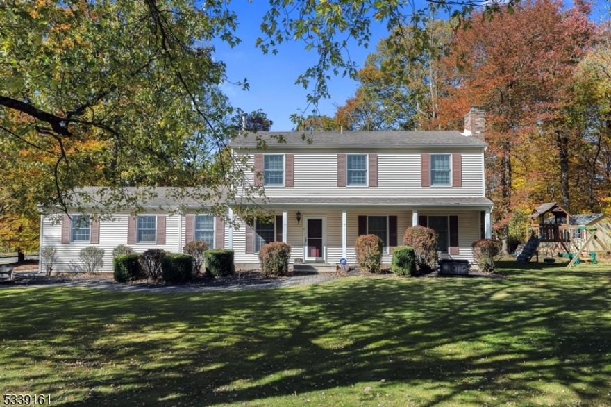 Fantastic colonial, well maintained and updated in Quail Ridge!  Maple and granite eat-in kitchen with stainless steel appliances, pantry, recessed lighting large eating area and sliding glass doors with beautiful views of the rear yard. Formal living and dining rooms with hardwood flooring, foyer, powder room, laundry room and warm and welcoming family room complete the first floor.  Second floor offers primary suite with walk-in closet, recessed lighting and full bath plus 3 additional spacious bedrooms and updated full bath, as well as pull down stairs to attic storage.  Beautifully manicured grounds with paver walkways, privacy fence, large deck, gutter guards, shed and play set located on corner of cul de sec in highly desirable subdivision is the perfect place to call home!  Long Valley school system and West Morris Central High School with IB program.  5 minutes to shopping, theaters, dining, NJ Transit Train, Centenary College and more!