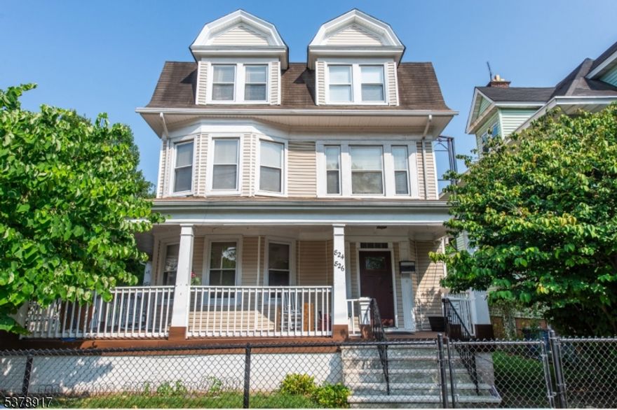 This three-level residence with a full basement blends comfort and functionality throughout.The third floor features three bedrooms, a full bath, and an additional living room, providing flexibility for extended living, creative workspace, or a private guest area.The second floor includes three bedrooms, one with a large ensuite, a laundry room, and a spa-style bathroom featuring both a soaking tub and stand-up shower.The basement offers three sectioned spaces with additional washer/dryer hookups, ideal for storage, recreation, or future customization.Driveway and garage parking add convenience and value.Located just minutes from Downtown Newark, NJPAC, the Prudential Center, Rutgers University, and major transportation routes including I-78, Route 280, and the Garden State Parkway, this property provides easy access to shopping, dining, entertainment, and regional transit.Situated in a rapidly improving area with ongoing development and city investment, 824?826 South 13th Street combines space, versatility, and location ? an outstanding opportunity in Newark?s growing housing market.