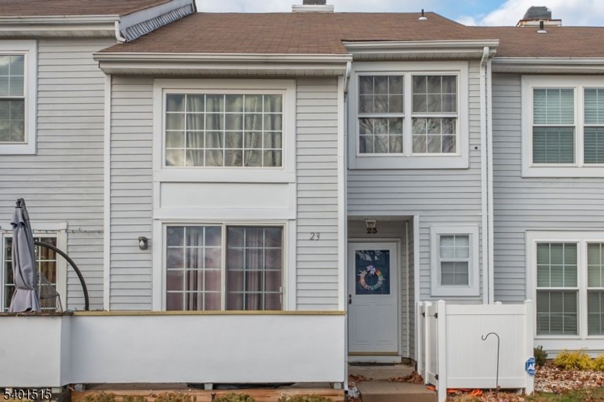 This spacious and airy 2-bedroom, 2.5-bath townhome also has a bonus room with a large cathedral window that can be used as a home office, den, dining or playroom. In the highly sought-after Sayrebrooke community, the home offers a wonderful open space concept with a front deck and back patio. The roof and hot water heater are under 5 years. The focal point of the spacious Living Room is a wood burning fireplace with a convenient electric insert. The second-floor primary bedroom is large and comfortable with an attached bathroom. The adjacent laundry area is very convenient. The second bedroom is also spacious with an en-suite updated bathroom. The private back patio is perfect for outdoor dining or just relaxing. This HOA boasts beautiful landscaping, a great pool, new playground, great tennis/pickleball courts, and carefree living. The community is also pet friendly and is close to shopping, buses and trains, Kennedy Park - where many great community events occur - and excellent schools. Showing starts December 20