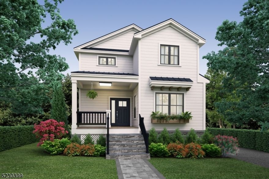 Virtually new construction on almost 1/3 of an acre, close to NYC train, town, schools and parks.  What else could you ask for?   New construction from the foundation up, this 5-bedroom 4 full bathroom 2 half bathroom house features an open floor plan with a large kitchen and family room with an 8' island and fireplace, dining room, mud room and open stairwell.  The first floor includes an office/living room with an in-suite full bathroom for use as a guest room. The second floor has 4 bedrooms and 3 bathrooms and laundry room.  The primary has a vaulted ceiling, his and her closets with built-ins and a 5-fixture bathroom.  The finished basement provides a large rec room with built-in seating, a bonus room for a second office or gym, a half bathroom and generous storage.  A back deck that overlooks the large level lot including a detached two car garage and privacy provided by mature plantings.  Welcome home!  Construction is underway and scheduled to be complete in the fall of 2023.