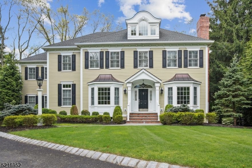 With all the classic architectural details, impeccable craftsmanship, and attention to detail that is a DeMARZO  built home, this stately colonial boasts 6 bedrooms & 5 full baths. Soaring ceilings, Crown Molding & gleaming hardwood floors w/ beautiful inlays throughout. The Formal living room, with gas burning fireplace & Formal dining Rm offer an abundance of elegance.  The Gourmet kitchen, w/ tons of Natural light, equipped w/ a Thermador Frig, 2 Thermador ovens & a brand-new Bosch Dishwasher, offers custom cabinetry, black granite counter tops and large center island w/ marble top. The Butler's pantry provides a wine refrigerator & extra Thermador dishwasher. The Kitchen opens to the Family Room, w/ gas fireplace, coffered ceiling & surrounding oversized  windows  overlooking  the amazing backyard.  First floor Office w/ its stunning dark millwork & built-ins fills the room w/ warmth & light. The Mud rm with custom cabinetry and brick inlay flooring, completes the first floor. The luxurious Primary Suite, w/ Tray ceiling, features a dressing area w/ custom built ins, huge walk-in closet and spa-like ensuite bath. 4 add'l spacious BedRms & 3 more full baths complete the 2nd FL.Lower level has Huge Media/Rec Rm,Kitchenette,ExerciseRm,  Bedrm &bath. The backyard is a true oasis, w/ blue stone patio, lush lawn & mature trees offers a serene and private setting for any outdoor gathering. Nestled on a quiet street, close to all the top-rated Chatham schools, parks and shopping.