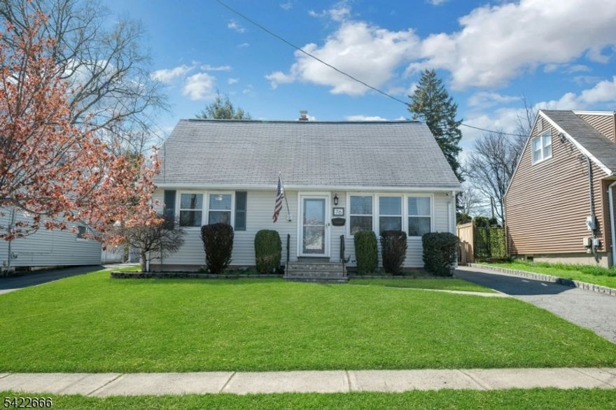 Welcome to this charming Cape Cod-style home offering the perfect blend of comfort, style, and convenience. Featuring 4 spacious bedrooms and 2 full baths, this home is designed to accommodate both everyday living and entertaining. The beautifully updated kitchen boasts sleek stainless steel appliances, and a convenient breakfast bar perfect for casual meals or morning coffee. Just off the kitchen, the dining room overlooks a private, serene yard, creating an inviting space for gatherings. A finished basement provides additional living space along with a dedicated workshop, ideal for hobbies or extra storage. Step outside to enjoy the expansive yard, complete with a patio and fire pit perfect for relaxing evenings or hosting guests. Additional highlights include a detached garage and location within the highly desirable Oak View School District. Commuters will appreciate the easy access to NYC transit, just minutes away. This home truly offers the best of suburban living with city convenience don't miss the opportunity to make it yours!