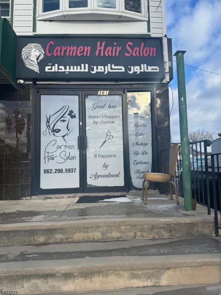 Fully furnished, hair salon, with chairs and tables and a hair washing station. 4 cars parking spaces, front and back entrance very good location.