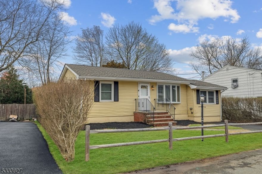 Welcome to this charming 2-3 bedroom, 1-bathroom ranch in the heart of Hopatcong! Located on a large, usable, level lot, this well-maintained one level home offers a comfortable and inviting living space, perfect for first-time homebuyers or downsizers. This freshly painted home features brand new luxury vinyl tile flooring throughout the living space and new carpeting in den/3rd bedroom, providing timeless appeal, while the recent updates include a new roof (2024), new gutters, new water heater and newer thermal windows (less than 8 years old), ensuring energy efficiency and peace of mind. The bright kitchen is equipped with maple cabinets, an electric range (vented to the outside), microwave, dishwasher, refrigerator  and a handy appliance garage, making it both functional and efficient. Bathroom features new toilet and vanity.  Enjoy relaxing on the deck and front porch, which was redone just five years ago, or take advantage of the large shed with electricity for additional storage or workspace. The spacious driveway can accommodate up to four cars, making parking a breeze. Don't miss out! 2 newer window AC units in 2024 + larger for primary bedroom.  Plenty of storage in attic via pull down stairs.