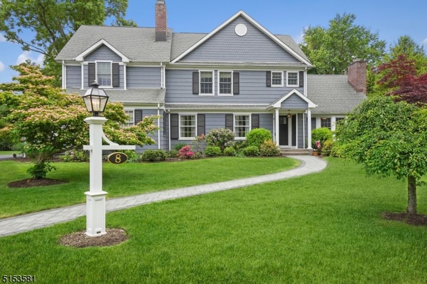 This beautiful Colonial on a desirable quiet tree-lined street in Madison is not to be missed! The first floor boasts hardwood floors, formal LR with FP, formal DR with FP, a large eat in kitchen with granite, custom cabinets and Thermador appliances. The kitchen opens to a large family room with french doors that lead to the large private bluestone patio. Finishing off the first floor is a separate laundry room, bedroom with ample closet space and a full bath.  The second floor has hardwood floors throughout, a large primary suite with two walk in closets and a large bath with double sinks and stall shower.  There are three other good sized bedrooms and a hall bath plus an office nook. Walk up stairs lead to a large unfinished attic that has tremendous expansion potential. The lower level has a rec room and plenty of storage. This lovely home sits on just over a half acre of professionally landscaped property with a private and large level yard.  Niles Park is around the corner offering an abundance of green space, plus just a short walk to picturesque downtown Madison with great shops and train station with easy access to NYC.