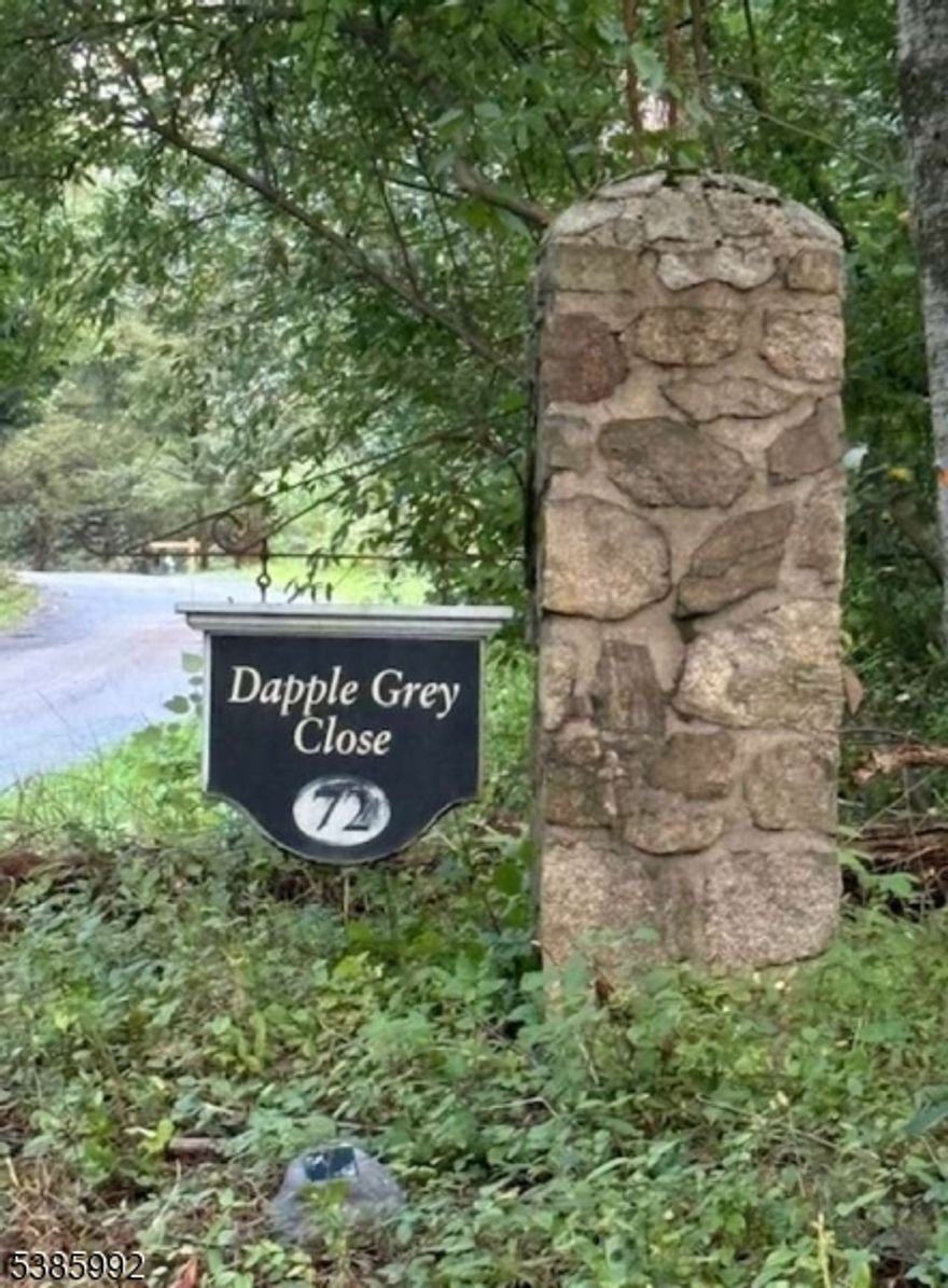 Welcome to Dapple Grey Close, located on one of Tewksbury Township's most picturesque roads, yet only 10 min to I78 and commuter rail, convenient to restaurants, shopping and the state's finest schools. Drive up the paved driveway, past the fenced riding ring to end at circular drive in front of the main house and stable.Relax on the covered front porch enjoying the stars on a summer's night or the changing colors of the fall leaves. If you like to entertain, you will love this house. From the foyer, to your right is a formal dining room and to your left is the front parlor with a vaulted ceiling and skylights. The great room has a wood-burning stone fireplace and wet bar. The heart of the home is the kitchen, with a center island/bar, eat-in kitchen, extra height cabinets, and walk out sliding doors to the deck. The laundry room has a deep sink and cabinets. Upstairs is the MBR suite with vaulted ceilings and skylights. The MBa has a jetted soaking tub, shower, double sink vanity and bidet. The attached sitting room has a woodburning fireplace and balcony. There are two walk-in closets. 3 additional br are on the 2nd floor. In the basement is a finished room and a sliding glass doors to walk out to the back yard.You won't believe that the charming cottage next door is actually a horse barn, with two stalls and a tack room below and place to store your hay and tractor above. The barn is electrified with hot and cold running water and a heated tack room.