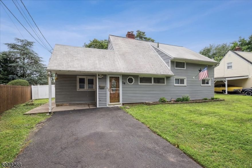 Welcome to this charming 4-bedroom, 2-bath Cape Cod in a tree lined neighborhood in the heart of Rahway! Freshly painted and featuring new laminate flooring throughout, this move-in ready home offers comfort, space, and style. The main floor boasts an updated eat-in kitchen with stainless steel appliances, a bright and open living/family room with a cozy wood burning fireplace and a wall of windows overlooking the deck and private fenced backyard. The spacious primary bedroom includes full bathroom and sliding glass doors that open directly to the deck, perfect for relaxing or entertaining outdoors. 2 additional bedrooms, a full hallway bath and a convenient laundry area complete the main level. Upstairs, you'll find a fourth bedroom and a large bonus room ideal for a home office, gym, or storage. Enjoy the outdoors fenced backyard with a large deck, storage shed, and fire pit area. Additional features include solar panels, ample closet space, and a private driveway. Prime location near NYC transportation, major highways, dining, shopping, and schools, ideal for commuters!