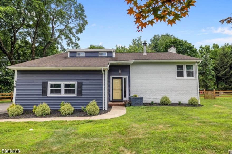 Welcome to this beautifully renovated 4-bedroom, 2.5-bath home, situated on just over an acre in one of Hillsborough's most desirable neighborhoods. Step inside to discover a bright, open layout filled with natural light and stylish updates throughout. The stunning kitchen is a true showstopper, featuring quartz countertops, a farmhouse sink, stainless steel appliances, and a large island perfect for cooking and entertaining. Enjoy cozy evenings in the inviting den, complete with a fireplace ideal for relaxing with a book or movie night. The finished basement offers versatile living space, perfect for a home theater, playroom, gym, or office. The newly renovated primary bath boasts modern fixtures and a spa-like design, adding a touch of luxury. Freshly painted with a contemporary palette, this move-in-ready home also features a brand-new Trex deck overlooking a private, flat, fenced-in yard ideal for gatherings, play, or unwinding outdoors. A whole-home generator powers the entire property, including central AC, providing year-round peace of mind. Located in a top-rated school district, this home truly has it all: style, comfort, and convenience. Nothing to do but move in and enjoy!