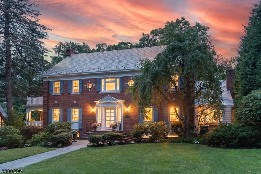 Very little compares to this spectacular Upper Wyoming beauty! Nestled on a picturesque street, this classic & elegant brick Center Hall will impress you at every step. As stately as it is comfortable, this home has everything that you need for the ideal suburban lifestyle. Overflowing w/ architectural details incl high ceilings, custom millwork thruout. The sun drenched, spacious rooms offer great flow & luxury space, creating the perfect venue for entertaining, both in & out. Grand entrance foyer is the focal point leading to the tastefully appointed LR w/ oversized WBFP framed by floor-to-ceiling pilasters & sliding doors to fabulous covered, wrap-around Porch. Large Dining Rm. Updated Chef's Kitchen w/ top-of-the-line appliances, huge center island, quartz counters & marble tile backsplash. Adjacent Family Rm w/ vaulted ceiling & skylights, WBFP & Breakfast area. Convenient access to rear, custom stone patio w/ built in grill. Powder Rm & Office complete level 1. Gracious Staircase to 2nd Fl w/ 4 generous BRs, incl Primary Suite w/ luxurious full Bath, WIC & access to side Terrace w/ amazing views. 3rd Fl BRs 5 & 6, full Bath & Attic. Finished walkout Lower Level expands your living options w/ large Recreation Rm, Powder Rm, Laundry/Gym area, tons of storage. Built in oversized 3 car Garage. You will be drawn to the 0.52 AC professionally landscaped property including a playing field sized rear yard w/ specimen plantings. Less than 1 m. to SO Village & NYC direct trains