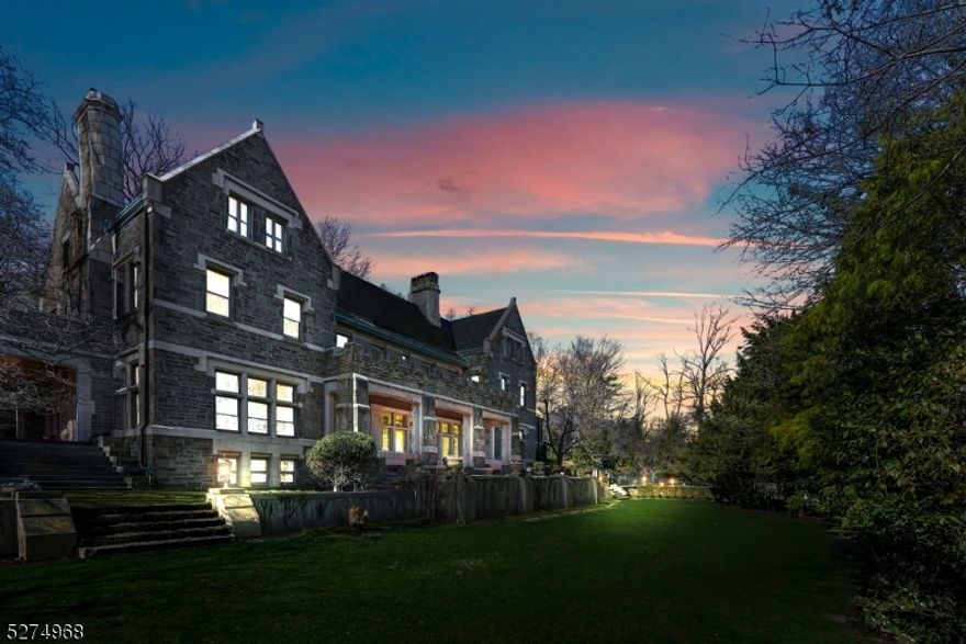 Indulge in the epitome of opulent living w/ "The Castle at the Crossroads," a masterpiece crafted by renowned architects Frank Wallis and William J Rogers, poised for a discerning owner to bring its restoration to completion. This majestic stone manor exudes luxury at every turn, boasting exquisite natural woodwork, mesmerizing leaded & stained glass windows, adorned w/stained glass medallions, & floors of unparalleled beauty. Step into a world of refined elegance w/formal rooms including a grand LR adorned w/a regal fpl, a DR fit for royalty, and an exquisite Library showcasing original built-ins & stately fpl. The large, meticulously updated Kit is a culinary delight, featuring stainless steel appliances, a spacious center island, and seating for 10, while the Butler's Pantry offers an abundance of bespoke cabinetry. Ascend to the upper levels to discover a sanctuary fit for the most astute homeowner. The Primary Bdr boasts breathtaking views of the iconic NYC skyline, a tranquil fireplace, and a lavish suite complete with 2 baths & walk-in closets. 4 add'l bedr offer luxurious accommodations, complemented by a spacious Fam Rm w/vaulted ceiling and Laund Rm. Venture to the 3rd floor w/3 additional bedr & 2 bths. Enjoy leisurely moments in the lrg Game Rm, ideal for entertaining guests or unwinding in style. Embrace the pinnacle of luxury living with "The Castle at the Crossroads," where every detail reflects an unparalleled commitment to sophistication and refinement.