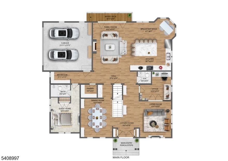 Great opportunity for early buyers to customize this exceptional NEW CONSTRUCTION, Center Hall Colonial home before completion. Boasting approx 6,200 sq ft of refined living across three beautifully finished levels & set on a level 0.36-acre lot in one of Florham Park's most desirable neighborhoods. Custom luxury-grade entry door, grand two-story foyer flanked by formal living and dining rooms. The sun-drenched family room, anchored by a gas fireplace, flows seamlessly into the chef's kitchen featuring premium panel-ready appliances, an expansive quartz island, quartz backsplash, walk-in pantry, bar area, and bright breakfast nook. Glass doors open to a patio and spacious backyard for effortless indoor-outdoor living.The main level includes a private en-suite bedroom with walk-in closet, dedicated home office, powder room with Carrara marble vanity, mudroom, and direct access to the two-car garage. Upstairs, four en-suite bedrooms include a luxurious primary suite with dual walk-in closets, private sitting area, and spa-inspired bath, along with a convenient laundry room. The fully finished lower level offers a recreation room, media lounge, additional office, bedroom, and full bath. Custom millwork and designer lighting complete this distinguished home. Comes with 10 year New Construction Warranty. Conveniently located just minutes from highways, shopping and restaurants.
