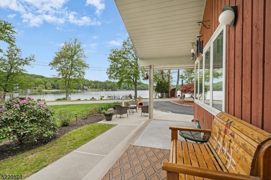 Situated on one of WML's most sought after streets with a rare cul-de-sac, this 3 bed, 3 bath ranch is a tranquil escape from it all. Spend your days at your private lakefront with a dock, beach, and ample lawn space for dining and entertaining. Living/dining room boasts lake-facing windows, hardwood floors, vaulted ceiling, and wood burning stove. Kitchen opens to the spacious great room and has new appliances and large pantry. Primary bedroom has large closets with the en-suite including a large soaking tub. Expansive floorplan of over 2200 sq ft also offers a family room in rear of the home with sliders to deck and fenced in yard. Plenty of storage in the attic and basement crawl space.  Newer roof, furnace and central air. WML also offers 2 pools, 6 tennis courts, athletic fields, clubhouse, lake access, playgrounds, year-round community events and easy access to Rt 80 and shopping.