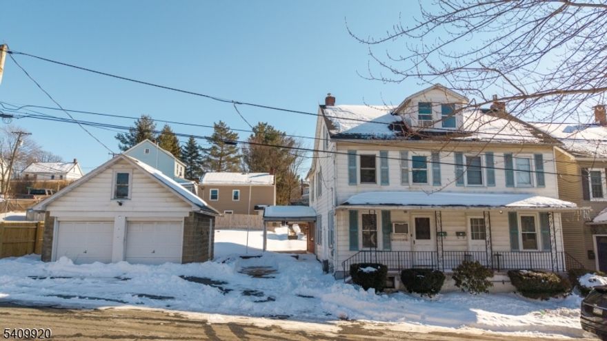 Investor Opportunity in Desirable Lopatcong Township! 4-bedroom, 2 full bath twin home packed with potential and ready for its next chapter. This property offers a solid footprint, classic charm, & the chance to add significant value with the right vision. Exterior features include a detached 2-car garage, private fenced yard, parking pad, & covered porches on both the front and side, ideal for enhancing curb appeal & outdoor living. Inside, the home offers a practical layout with a mudroom & laundry area that leads to a full bath. The spacious eat-in kitchen flows seamlessly into the combined living and dining area, highlighted by a wood-burning fireplace that adds character and warmth. The 2nd floor features 3 well-sized bedrooms and a full bath, while the 3rd floor offers a large 4th bedroom plus additional attic space for storage or future possibilities. A full basement provides even more storage options. Economical gas heat, window and wall A/C units, & ceiling fans throughout. Many of the windows appear to be newer, offering a solid starting point for updates. This property is being sold strictly AS IS and cash only. Water, electric, and heat are currently off and will not be turned on. All utilities, inspections, and municipal certs are the responsibility of the buyer. Whether you're an investor, flipper, or buyer looking to restore and reimagine, this home offers loads of potential. Bring your imagination and transform this property back into the gem it once was!