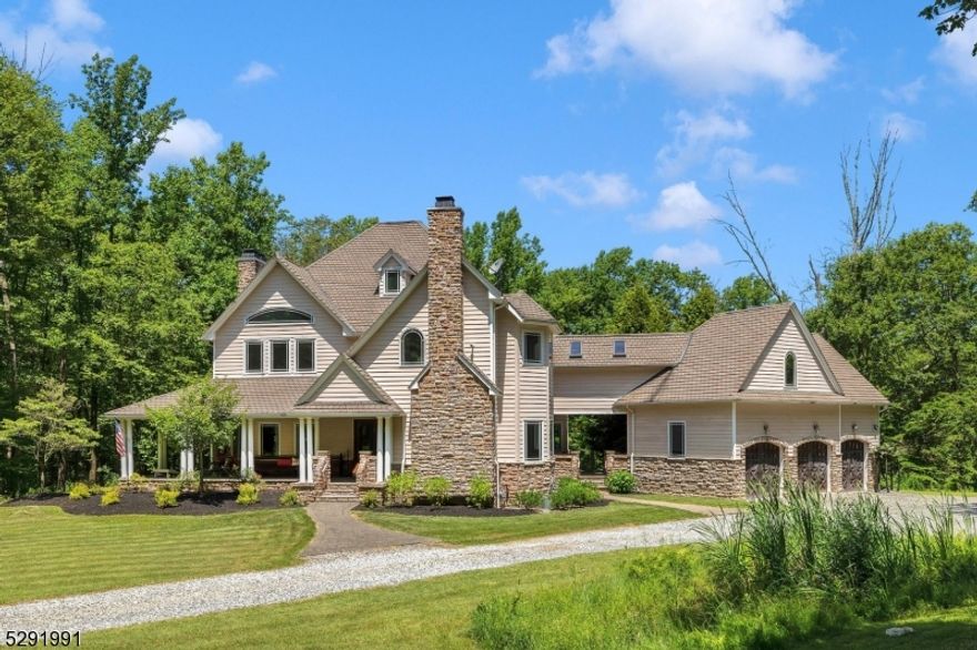 Not your average construction!  Total privacy with many, many upgrades, needs finishing touches to make it your own.  Almost 4000sf of living space with many options for a variety of living situations.  Features include Hardie Plank and stone veneer siding, imitation slate roof, 3 fireplaces, speakers throughout the home, mahogany inlays in ceramic tile and cherry flooring, mahogany and granite kitchen, commercial grade (Dacor and Sub-Zero) appliances, butler's pantry, radiant heat throughout, interior solid wood doors, 400amp electrical service, hundreds of square feet of paver patios, wrap-around covered porch.  Primary bedroom has luxurious bath with French door to balcony, bedroom 2 has stairs to full loft, bedroom 3 has separate staircase from first floor with walk-in closet and suite bath with steam shower, bedroom 4 has walk-in closet, laundry on 2nd floor.  So many extras, too many to list.  Minutes to Rt. 10, excellent Randolph school system, surrounded by shopping and dining.  Being sold as-is with any known defects disclosed. Most furniture available for sale.