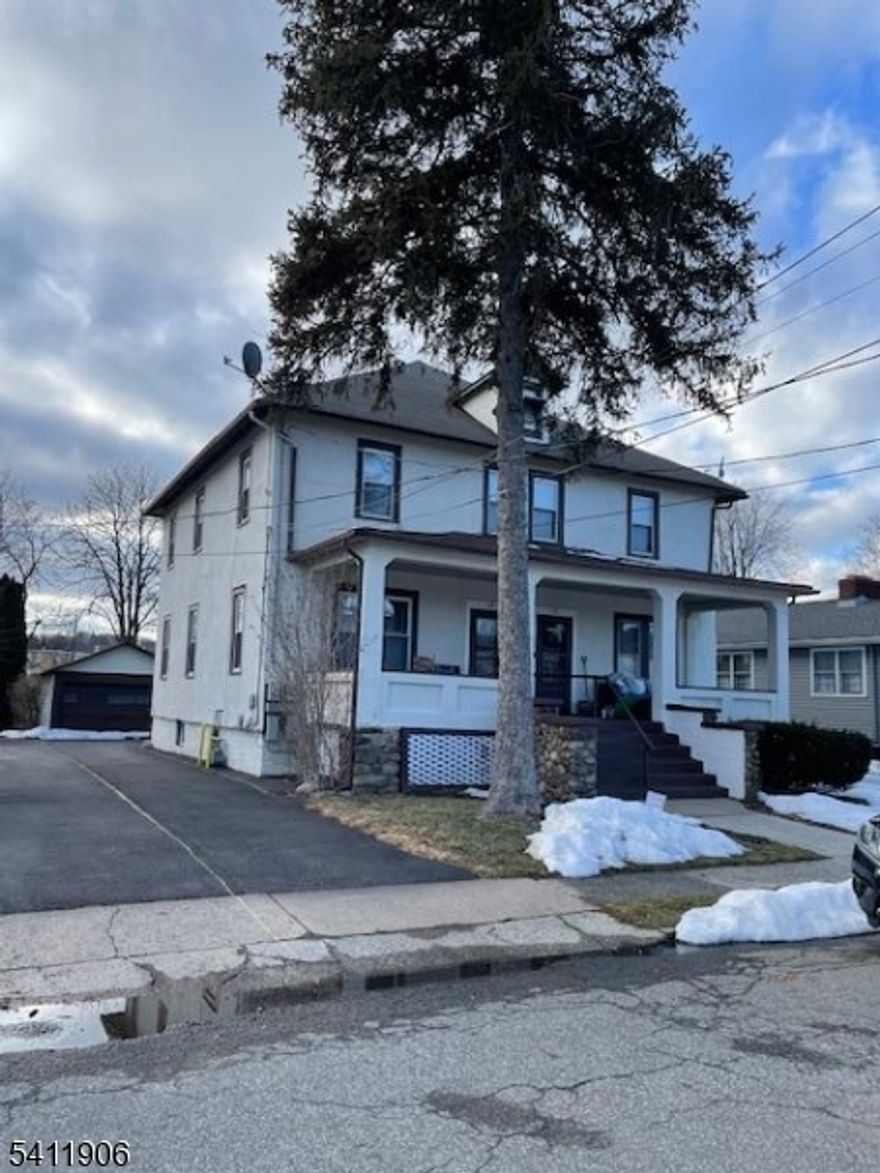 Spacious duplex in Boonton Flats, outside covered sitting porch, two young boilers, detached 2 car garage, formal dinning room, and more.  Live in and collect money, hard to find, act fast.
