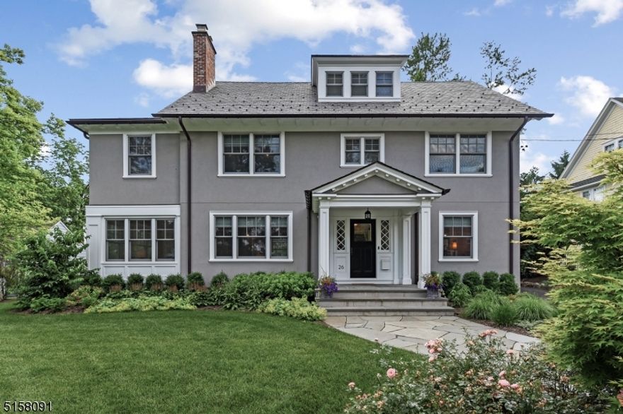 ABSOLUTELY STUNNING 6 BRS, 3.1 BTH Colonial home which has been breathtakingly renovated down to the studs by noted architect John James, kitchen designer Heidi Piron & landscape design by Lisa Mierop. No expense spared throughout this renovation...Vermont slate roof on house & garage (which is an amazing structure the likes of which you have never seen), copper gutters & leaders, Marvin windows & French doors, striking kitchen & bathrooms w/Waterworks stone, tile & fixtures in 2nd & 3rd floor bathrooms. The designer eat-in kitchen features inset cabinet doors, custom RangeCraft hood, "leathered" granite countertops, high end appliances, butler's pantry w/walnut slab & Shaw sink & sunlit breakfast area overlooking the exquisite yard & patio.  All new white oak flooring on 1st & 2nd floor, as well as radiant floor heating throughout, except for sun room, mud room & 3rd floor. Custom millwork replicated to match the original trim, as well as Baldwin period door hardware & circa lighting throughout. Gorgeous primary bathroom w/sumptuous soaking tub, fabulous over-sized stall shower & double custom vanity w/Waterworks fixtures. The incredible garage was built in 2012 & features vaulted ceiling w/beams, in-floor radiant heat, high velocity A/C, Marvin windows, wainscoting w/water resistant paneling & so much more. Spectacular property w/large blue-stone patio & pergola and special honey-comb webbing installed under grass in driveway. Simply stunning home inside and out!