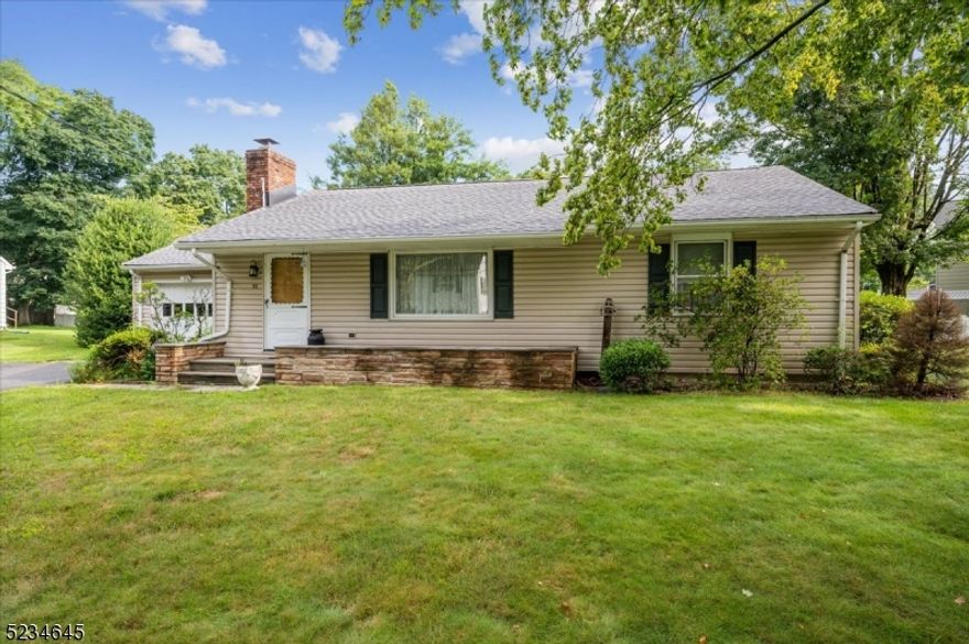 Outstanding opportunity to own a ranch style home set on a tranquil, tree-lined .26-acre lot with 2 bedroom, 1   bathroom, finished basement and 1 car- attached garage in a desirable Morris Plains neighborhood. With 2021 Roof, 2019 Furnace this home has tons of potential! Great layout, large and bright living room with a cozy wood burning fireplace and a separate dining room with backyard views. Spacious enclosed porch and a serene flat backyard that offers room for playing, entertaining, or gardening.  There's more living space on the lower level, with a spacious rec room, large cedar closet, plus a utility room with more storage space.  A huge Walk-Up Attic completes the amount possibilities this gem has to offer. Set in a prime location just blocks away from shopping, dining, and NJ Transit direct train to NYC, along Rt. 202 and 24, with schools, parks, highways and more all in close proximity