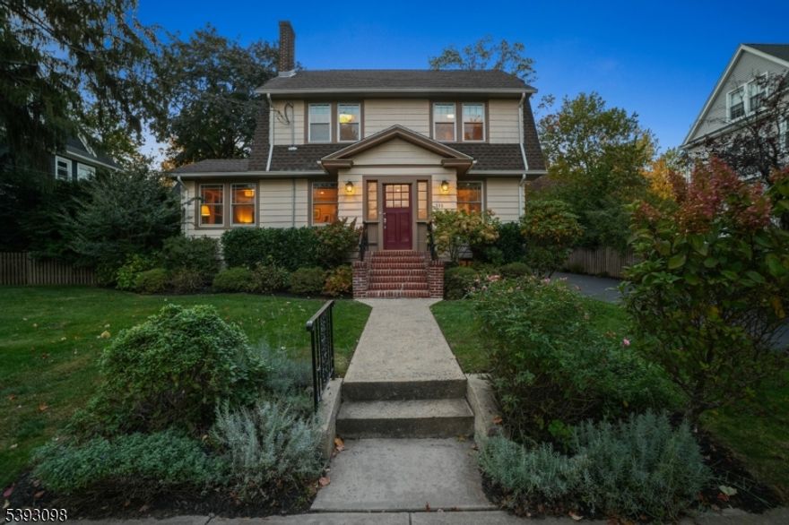 Location and Lifestyle the ultimate "Home Sweet Home" in Soma. Situated on a quiet side street in the sought-after Montrose neighborhood close to everything South Orange offers. Enjoy easy access to NYC/Hoboken trains, 1 block from Meadowland Park (concerts/sledding), SOPAC, town pool, and the newly renovated Baird Center! This updated home welcomes you with multi-zone CAC, gleaming wood floors, high ceilings, and a cozy stone wood-burning fireplace. The heart of the home is the open kitchen featuring a 6ft+ Breakfast Bar, granite countertops, soft-close Fabuwood cabinetry, and SS appliances, opening to a two-tier back patio perfect for alfresco dining! The ideal floor plan includes an expansive Living Room, open Dining room, stylish Powder Room, Den, and Mudroom on the main level. Second-floor bedrooms feature crown molding and custom shades. The serene Primary Bedroom offers a respite with room for a King-size bed and double closets. The updated Hall Bath has a large vanity and a tub/shower. The 3rd Floor Bonus Room with high ceilings is an ideal home office or guest room. The partially finished Lower Level offers flex space for a Media Room or play, plus a powder room, laundry, and storage as well as French drains and a sump pump! Outside, find a two-car garage and a large, fenced-in level yard with professional landscaping. Don't miss this turnkey home in an ideal location walkable to trains, parks, and vibrant downtown South Orange shops and restaurants. This is the one!