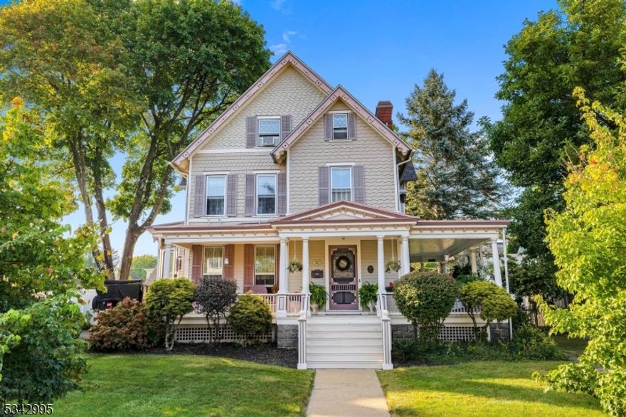 Gorgeous, well maintained and updated Victorian with charm and character in walk-to-town location, close to Centenary University has so much to offer!  Wrap-around porch for summer afternoons with solid oak door leading to welcoming foyer with wood burning fireplace.  So many incredible features - original stained glass windows, oak and cherry pocket doors, hardwood flooring with very detailed decorative inlays, floor to ceiling windows, rear staircase, built-in shelves and cabinetry, arched alcoves, claw foot tub, walk-up attic, 9' ceilings on first floor and 8' ceilings on second floor, cherry railings and original balusters, roof less than 8 years old, beautiful fully fenced yard with perennial beds.  First floor offers living room, family room, formal dining room and large eat-in kitchen with laundry room and half bath, second floor has 3 spacious bedrooms, giant walk-in closet and 2 full baths.  Walk-up 3rd floor has 4th bedroom and wide open attic space with office room tucked away for quiet and privacy!  Close to all Hackettstown has to offer - NJ Transit Train, Main Street shopping and dining, great schools, easy access to Rts. 46 and 80, cultural events, Centenary University and so much more.  A great lifestyle!  Clothes dryer is gas (natural gas).