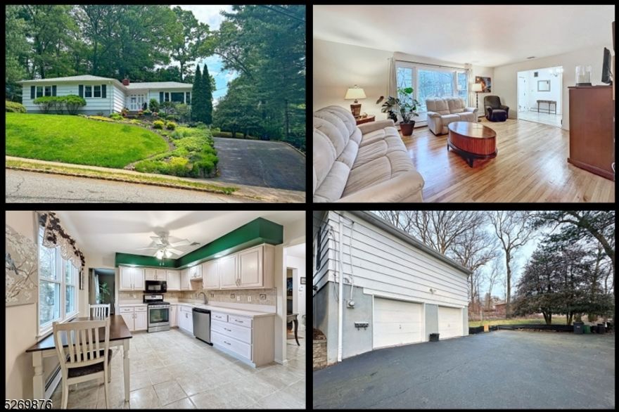 This Spacious Well-Maintained 4 Bedroom Ranch has 2 Full Baths, Huge Bedrooms, a Large Foyer, 2-Car Garage, a Finished Basement, and Storage Galore. The Primary Bedroom boasts its own Full Bath plus a Walk-in Closet. Enjoy Meals in the Eat-in Kitchen or Formal Dining Room. You will Love the Hardwood Floors throughout plus the Comforts of Central Air & Natural Gas Heat. First Floor Laundry is an added convenience. Relax or Play in the Sprawling Backyard. Enjoy nearby Parks Lake Beach & Park with swimming, playground, picnic tables, fishing, volleyball court, and walking path around the lake. Fantastic Location! Close to Downtown Rockaway Shopping + Bus to NYC, Rockaway Townsquare Mall Complex, Restaurants, Movie Theaters, & Atlantic Health Medical Facilities. All Appliances are Included.