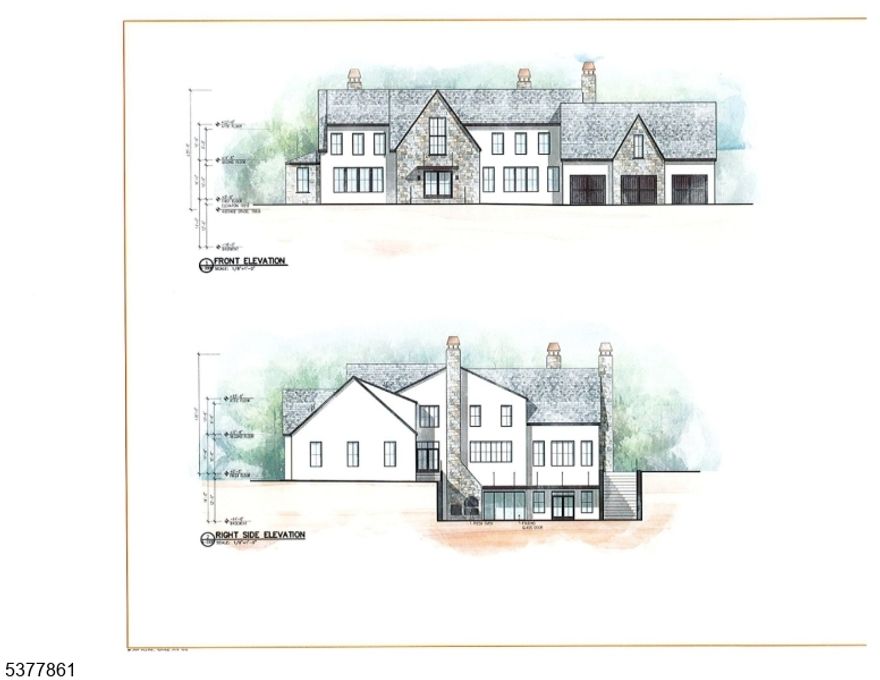 The architectural plans are complete for a home that truly embraces blending modern luxury with serene surroundings. This stunning residence is designed with curated elements to enhance comfort and style and will feature five generously sized ensuite bedrooms which includes a primary suite on the first AND second floors. The first floor is designed with an open-concept kitchen, providing a perfect space for entertaining, and it's highlighted by the cathedral ceiling great room with fireplace and doors to the upper patio.  A study and dining room with butler pantry provide handsome and elevated spaces, while the option to add a personal elevator and the convenient first and second floor laundry suites are high end functional enhancements. A dedicated pet wash is thoughtfully integrated into the first-floor laundry!  Outdoor living is equally impressive with upper and lower patios, complementing the finished walkout lower level, which also offers the option of a theater room and wine cellar.  Boasting rare southern vistas without restrictions, this Mendham property offers the unique convergence of charming small-town life with access to sophisticated shopping destinations, and a quick reach of NJ Transit, providing mid-town direct service to Manhattan. Furthermore, Mendham Township schools are consistently ranked among the best in the state, offering excellent educational opportunities. The land is currently farm assessed, further enhancing its appeal.