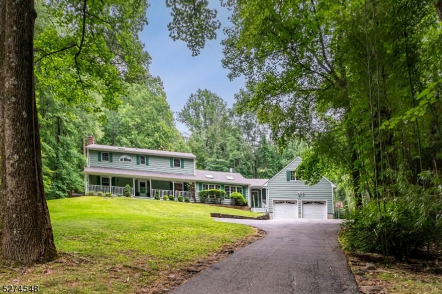 Nestled in the heart of horse country, this charming colonial features a rocking chair front porch overlooking total privacy and sunsets on a quiet country road in the valley area of Long Valley!  Flexible floorplan with huge country kitchen, family room with vaulted ceiling and skylights, separate staircase leads to guest wing or exercise room.  Beautiful hardwood flooring throughout the home, huge tiled mudroom, full walls of windows in the breakfast room, overlooking backyard and pool, formal living room/dining room area, finished basement, primary suite featuring soaking tub, stall shower and double vanity plus 3 additional spacious bedrooms and guest bath.  Other features include fresh paint inside and out, System 2000 hi-efficiency boiler, propane built-in generator, roof in 2021, deck redone in 2023, wood interior doors, new pool robot in 2023, newer gutters in 2021.  Long Valley schools and West Morris Central HS with IB program.  Septic inspection complete and minor repairs and upgrades made with permits.  Easy commute to Rt. 78 and short commute to Gladstone NJ Transit train.