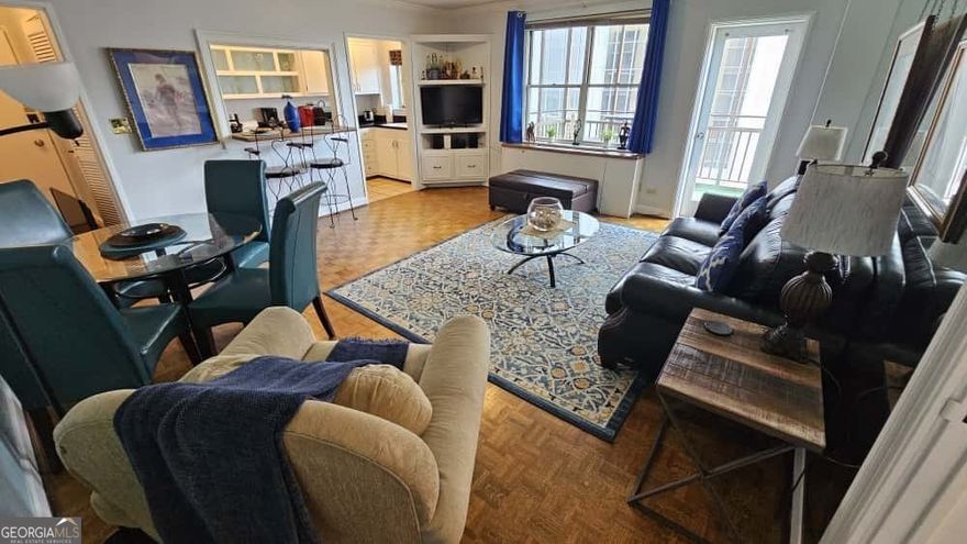 his 300 Peachtree Investment ready active Airbnb 1 bedroom 1 bath Cozy and stylish 22nd floor condo in the heart of Downtown Atlanta with balcony and amazing skyline views! Sleeps up to 5 with 1 queen bed, full-size pull-out couch, and twin pull-out ottoman. Fully equipped kitchen and more. Walk to top attractions like Mercedes-Benz Stadium, Aquarium & more. Condo comes fully equipped as seen in the pictures. Immediately start getting your return on investment or move in and get ready for city life. This is a flat fee listing. All inquiries and communication go to seller. This is an ACTIVE AirBNB listing, so showing appointment is mandatory and required. Seller also has another unit in the building. Seller requests Harlan & Associates as closing attorney.