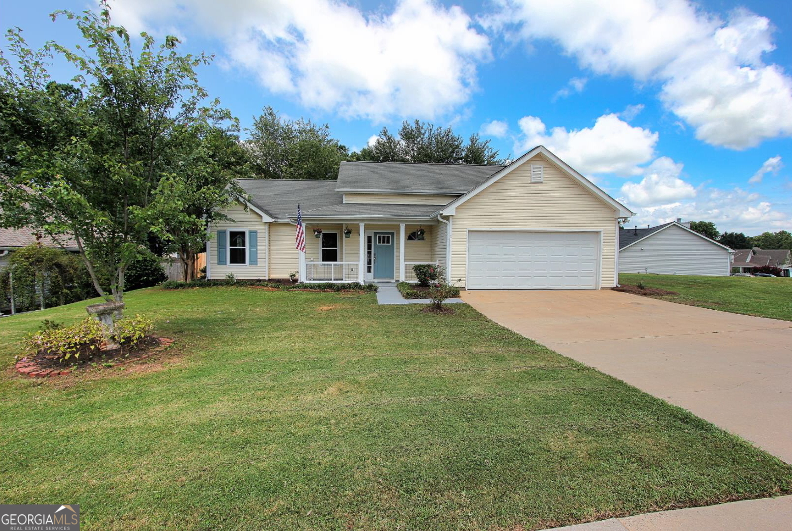 Move in ready! Large, fenced backyard with brand new kitchen with island, stainless steel dishwasher, cooktop/oven, microwave, new bathrooms, flooring, lighting and windows! Upgrades include: granite, walk-in shower, walk-in closets, vaulted ceilings, new water heater, new HVAC, storage building and more! Minutes to I-85 in quiet neighborhood.