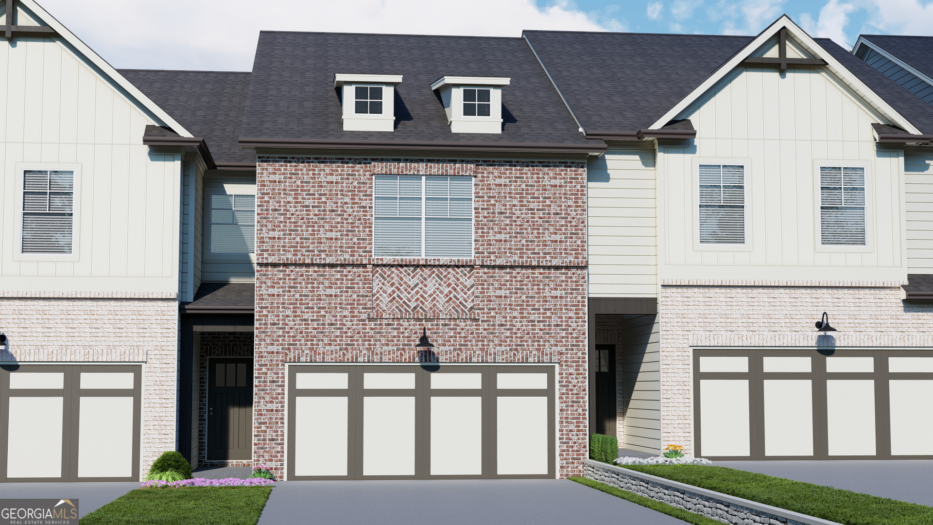 Medlock This new construction townhome offers a spacious main floor; the thoughtfully designed floor plan is perfect for entertaining and daily living! The foyer leads to the main living spaces. The kitchen showcases 42" painted cabinetry, granite countertops, upgraded tile backsplash, and a large center work island with bar stool seating. The kitchen also has stainless steel appliances, single bowl stainless steel sink, and separate pantry area. There is an abundance of countertop work space and cabinet storage space as well. The kitchen overlooks the great room with a cozy fireplace as well as dining area that leads out to the serene and private outdoor patio. There is a powder room on the main level as well as a mudroom with coat hooks at the 2 car garage entry. Upstairs are 3 bedrooms, 2 full bathrooms, and a laundry room. The Primary Suite features a trey ceiling with beams as well as a luxurious en suite bath. In the primary bath is a double vanity and show stopping 7 foot shower with dual shower heads and tile surround. It also offers two spacious walk in closets. Down the hall are the two secondary bedrooms with walk in closet, hall bath, loft, laundry room and linen closet. This home offers many elevated features such as the beautiful trim package, stain grade stairs, and smart home package. The community has resort style amenities package with a huge swimming pool, water slide, mushroom fountains and sun deck area. There is also a picnic pavilion with tables, grills, and play lawn. The clubhouse is furnished with a kitchenette, and the fitness center offers an array of equipment as well as a yoga area. Stock Images - Under Construction. Please call for more information on our amazing incentives! Sample images. Currently under construction.