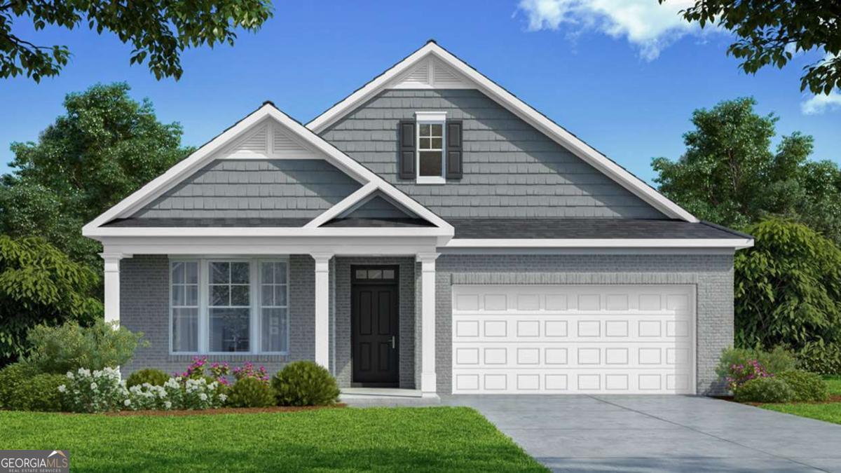 RANCH! Highly sought after Active Adult Community in rural Locust Grove close to Tanger Mall, I75, three golf courses, two major healthcare centers, dining and shopping close by and numerous parks with walking trails. Our amenities include pickleball courts, bocci, dog park, pool and clubhouse. The Clifton plan has "single level living! Get the space you need and the open concept you want. Three bedrooms on the main including a private bedroom suite with spa-like bath and huge closet. Central kitchen with quartz counter tops opens to a spacious family room. there is a covered rear patio plus the bonus flex space upstairs is ideal for a media room or hobby area. Our amenities include pickle ball courts, bocci ball, dog park, clubhouse and pool. Your new home is built with an industry leading suite of smart home products that keep you connected with the people and place you value most. Photos used for illustrative purposes and do not depict actual home.