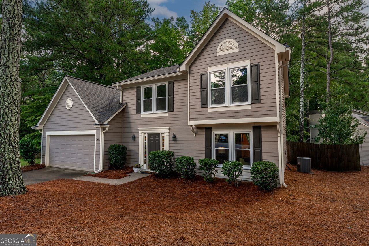 New roof & new windows in 2024! This well maintained 3 BR/2.5 BA home is on a quiet cul-de-sac and features a loft with built-in desk- ideal for a home office, study space, or creative nook. The semi open layout provides a coziness and includes a screened-in back porch (added in 2020) overlooking a fully privacy-fenced backyard. Also comes with a hot tub (2020)! Low-maintenance yard makes outdoor care easy. This active community has 2 pools, tennis courts, dedicated pickleball courts, playground, clubhouse and activities for all residents throughout the year. Ideal location that is close to schools, shopping and parks!