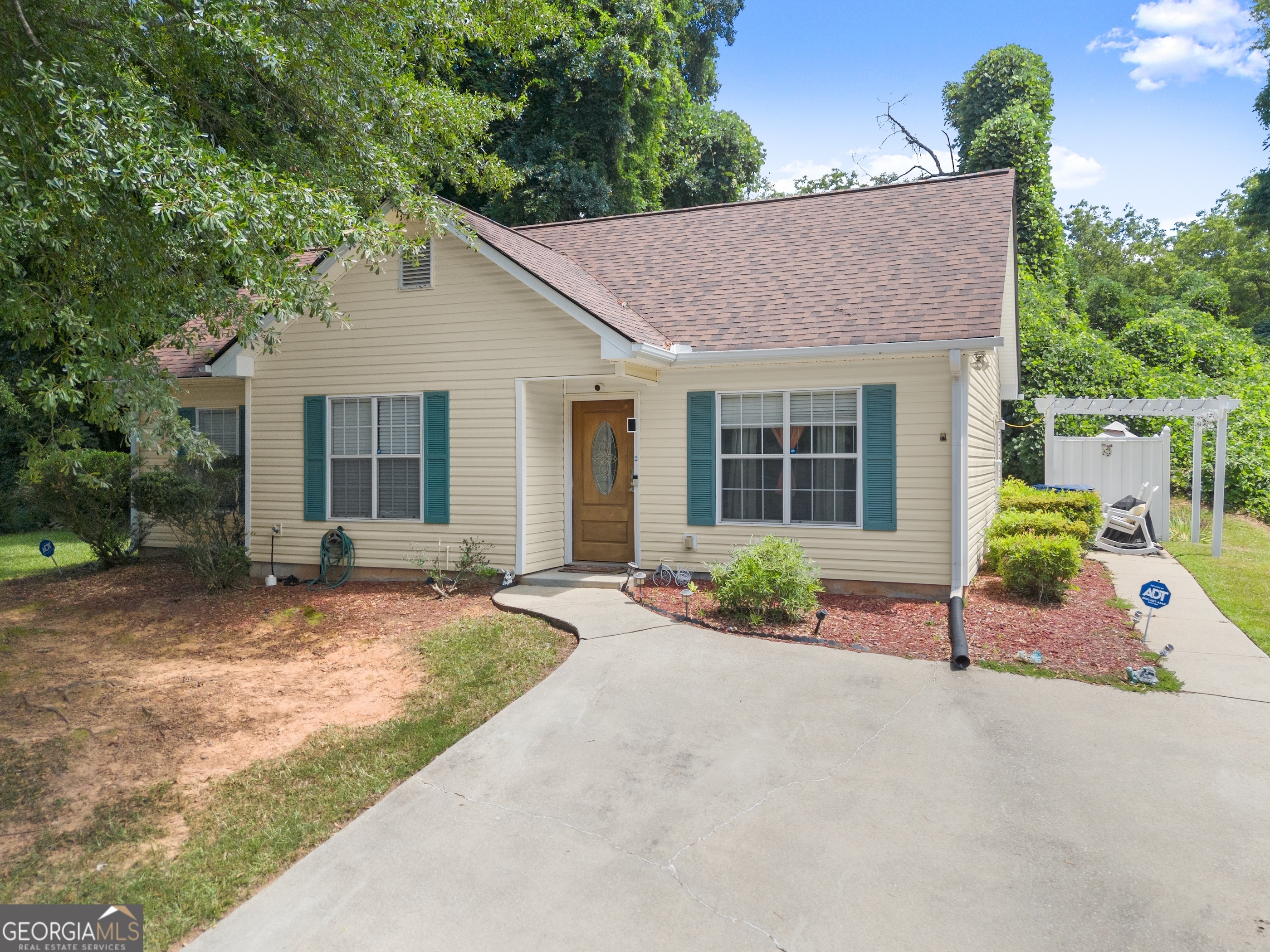 Welcome home to this charming 3-bedroom, 2-bath ranch tucked away on a quiet cul-de-sac. Built in 1999 and move-in ready, this home offers a great blend of comfort and updates. Enjoy cooking in the modern kitchen featuring stainless steel appliances, granite countertops, white cabinetry, and sleek new tile flooring. The spacious primary suite includes a tray ceiling and double closets, creating a relaxing retreat. The secondary bedrooms offer generous closet space and are perfect for family, guests, or a home office. Throughout the home, you'll find durable laminate flooring with a warm hardwood look-ideal for low-maintenance living. The roof was replaced just a year ago, and all major appliances are only two years old, offering added peace of mind. Step outside to a serene backyard that's perfect for relaxing or entertaining. Don't miss the opportunity to make this well-cared-for home yours!