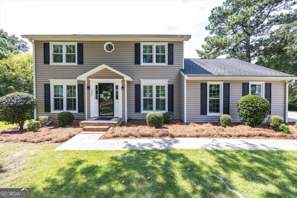 Welcome to this beautiful, move-in ready home located in the quiet cul-de-sac of the Sabbath Crossing subdivision in North Macon. Nestled on a nearly half-acre lot, this two-story home offers the perfect blend of comfort, space, and privacy. Upstairs, you'll find three spacious bedrooms and two full bathrooms, providing a peaceful retreat separate from the main living areas. The large master suite features two walk-in closets and an updated bathroom for a touch of modern luxury. Downstairs is perfect for entertaining guests, with a formal dining room, living room, half bath, and a versatile bonus room-ideal for gatherings or a home office. The kitchen features crisp white cabinets paired with beautifully stained butcher block countertops. Additional highlights include stunning bamboo and tile flooring throughout, as well as plantation shutters on every window and fresh paint! Also make sure you check out the large back yard and deck, perfect for relaxing or entertaining, complete with a jetted hot tub for year-round enjoyment. Schedule your showing today!