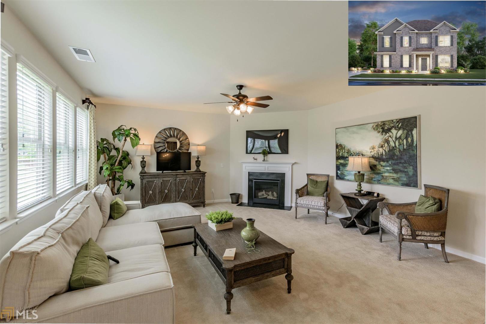 Beautiful Dakota A Elevation - Open Floor Plan with Formal Flex Room Formal Dining Room. Kitchen has Large Island 42' Cabinets SS Appliances. Breakfast area open to Family Room with Gas Starter Fireplace. Large Master Bedroom with Sitting Area. Master Bathroom with Double Vanities His/Hers Closet. Spacious Secondary Bedrooms with Walk in Closets. To Be Built! Photos are of the Model Home. Not of the Actual Home! Stock Photos. GPS 375 Hamilton Point Drive McDonough Ga. 30253