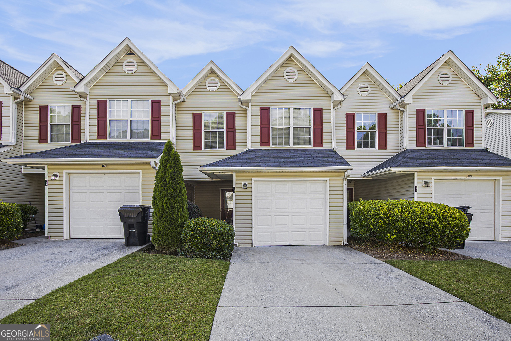 Welcome to this charming 3-bedroom, 2.5-bath condo with a one-car garage in the heart of Mableton! This adorable home features an open-concept kitchen and living room with granite countertops, perfect for modern living and entertaining. The spacious primary suite includes a large walk-in closet and private ensuite bath, thoughtfully separated from the two secondary bedrooms by a split-bedroom floorplan for added privacy. All bedrooms are located upstairs, while the main level offers a large laundry area combined with a convenient half bath. Step outside to a cozy patio, ideal for enjoying your morning coffee or unwinding in the evening. With its functional layout, stylish finishes, inviting spaces, and attached garage, this move-in-ready condo is the perfect place to call home.