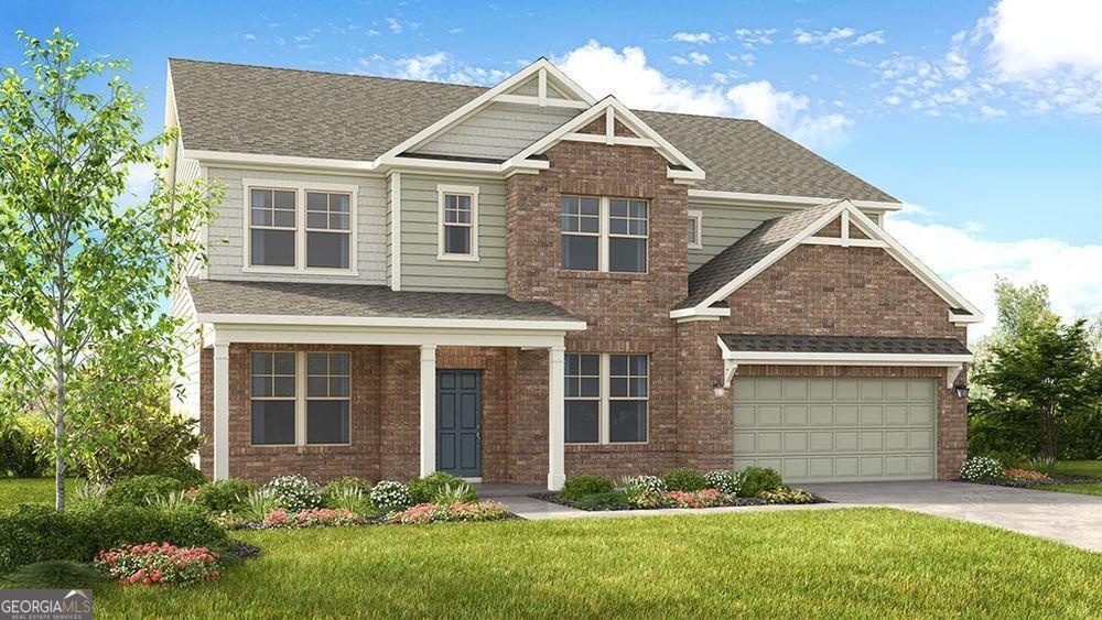 MLS#10539466 REPRESENTATIVE PHOTOS ADDED. New Construction - June Completion! The Easton in Overlook at Lanier, is a beautifully crafted new home designed for both comfort and style. The open floor plan features a spacious gathering room and a kitchen with a large island that seamlessly connects to the dining area and outdoor patio-perfect for entertaining or unwinding. A main-level secondary suite with a private en-suite and walk-in closet offers an ideal space for guests, along with a convenient additional laundry room. Off the foyer, you'll find a formal dining room, flex space, and a powder room for added versatility. Upstairs, the primary suite serves as a peaceful retreat with a spacious bedroom, spa-like en-suite, and expansive walk-in closet. The upper level also includes three secondary bedrooms, a full bathroom, and another well-placed laundry room, providing plenty of space and functionality for your needs. Structural options added include: soaking tub with a separate shower in the primary bathroom, loft, second laundry room on the main floor, covered patio, open rails at staircase, and LVP stair treads.