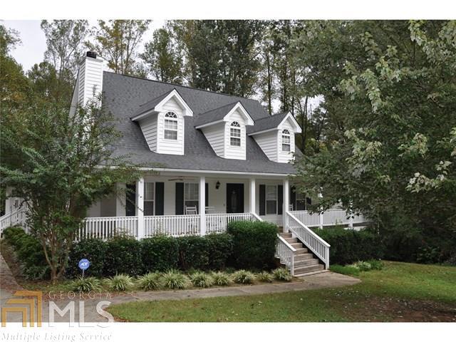 Huge custom built Cape Cod style home w/finished basement on large cul-de-sac lot. Wonderful wrap-around porch! Foyer, fmly rm, dng, breakfast rm & kitchen have hardwood flrs. Lovely stacked stone fireplace in fmly rm. Open kitchen with tile counters & backsplash & leads to deck Laundry room has pantry area.Tremendous master suite w/spacious mstr bath, jetted tub and sep. shower. Upstairs has 2 secondary BR's w/oversized storage in each room. Basement is finished with den, 2 bedrooms plus 2 finished rms for ofc/exercise/library and exits to very private backyard. Lot is over 1.5 ac, has shed in the backyard, a creek on the property. Has a new roof. This is a wonderful home for your family, in-laws or teenagers! Tenants will be moving out this month.