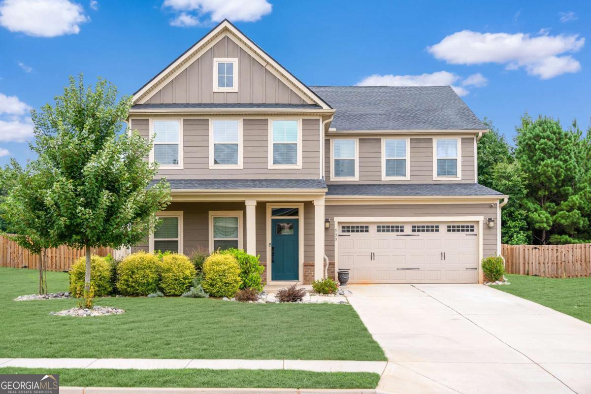 Your perfect home is here, and it's ready now. This beautifully maintained 5-bedroom, 3-bathroom home offers all the space, style, and comfort your family needs, in a neighborhood you'll love. Step inside to find a bright, open floor plan with a formal dining room, a bedroom and full bath on the main level, and a chef-inspired kitchen with a large island, pantry, and plenty of counter space for meal prep and entertaining. Upstairs, the spacious owner's suite offers a relaxing retreat with a generous walk-in closet and a spa-like bathroom. Secondary bedrooms also feature extra-large closets, and the bonus room is perfect for a theater, home gym, or playroom. Outside, enjoy a landscaped, fully fenced backyard-ideal for pets, gardening, or weekend barbecues. The community itself is just as inviting, with a pool, playground, and sidewalks, plus it's walking distance to local schools. This home has it all-space, location, and neighborhood perks-and it's priced to sell. Schedule your showing today before it's gone. Use preferred lender , Myron Fears with Mortgage, for a lender credit of up to 1%. Home is owned by licensed agent.