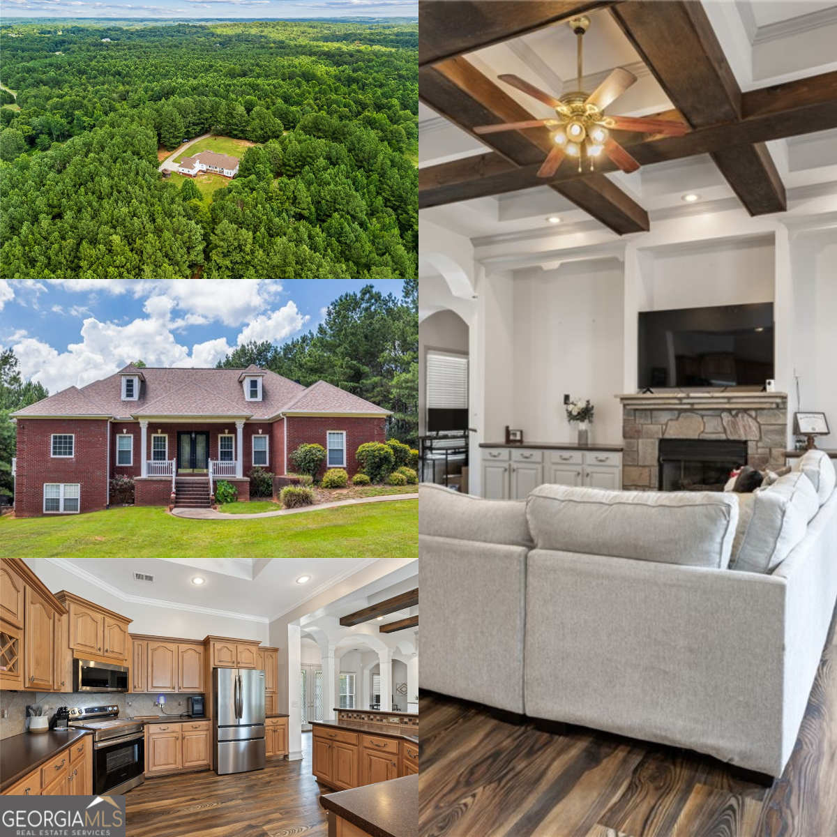 MOTIVATED SELLERS - BRING ALL OFFERS! Rare 22.91-Acre Private Estate - All-Brick Ranch Nearly 23 acres of privacy in a peaceful cul-de-sac with timber conservation through 2026 for potential tax savings. Main-level primary suite with double-sided fireplace, hardwood floors, and updated kitchen with new appliances. Bonus suite upstairs with full bath. Unfinished basement offers room to expand. Upgraded HVAC, insulated windows, no HOA, and no rental restrictions. Endless potential to enjoy, build, or create your dream space.