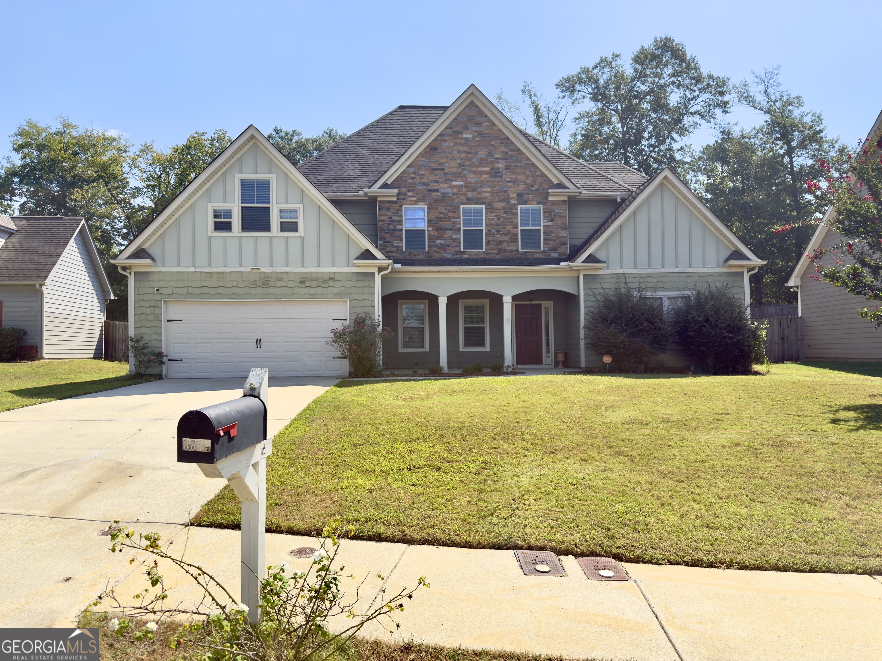 Welcome to 3814 Pond View Ct, a beautifully maintained residence located in the peaceful Sears Pond subdivision of Columbus. Built in 2016, this expansive 5-bedroom, 3.5-bathroom home offers over 3,600 square feet of thoughtfully designed living space, blending comfort, functionality, and style. Step inside to find a spacious open-concept layout featuring high ceilings, abundant natural light, and elegant finishes throughout. The main level hosts a luxurious owner's suite with a large walk-in closet and a spa-like bathroom, complete with an oversized soaking tub and separate shower perfect for unwinding after a long day. The heart of the home is the gourmet kitchen, equipped with stainless steel appliances, ample cabinet space, a walk-in pantry, and a large island ideal for casual dining or entertaining guests. Enjoy cozy evenings in the family room, which features a gas-log fireplace, or host dinner parties in the formal dining room just off the foyer. Upstairs, you'll find four generously sized bedrooms and a versatile loft area that can be used as a game room, media space, or home office. Step outside to a private, fenced-in backyard with a garden area; perfect for enjoying Georgia's beautiful seasons. The community offers access to a tranquil fishing pond, providing a relaxing backdrop and an extra touch of charm to your daily life. Located within the Muscogee County School District and 15 minutes within Ft. Moore this home is near top-rated schools, shopping, dining, and major roadways making commuting and everyday errands convenient and stress-free. Seller will provide a professional carpet clean 3 days prior to closing. Don't miss the chance to make this stunning property your forever home. Seller will have areas of property painted upon move-out. Seller will have carpet professionally cleaned upon move-out!