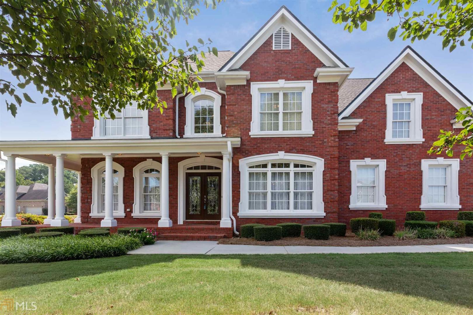 Stunning 4 BR|3.5 BA home w/Trey/Vaulted Ceilings; 2 Story Entrance & Family Rm; Refinished Hardwoods & New Carpet; Separate DR/LR; Kitchen w/island, granite counters, SS appliances & Screened-in Deck; Upstairs has Master Suite sitting area w/fireplace, his/her closets, double vanity, sep. tub/shower; 3 addtl BRs; Full BA; & Laundry Rm. Basement has 2 Flex Rms; Full BA; Game Rm, Snack/Wet Bar area & paved surface w/built-in kitchen, hot tub, & heated in-ground pool (2014) enclosed w/wrought iron fence. Roof 2018; New HVAC. Pool table, gym set, washer/dryer to remain.