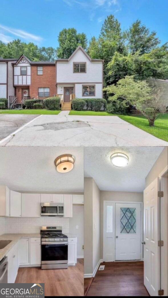 Charming and rare, this newly listed 3-bedroom, 3.5-bathroom end-unit townhome in Marietta is ready for its next owner. Recently updated with a modern touch, this home features brand-new flooring, fresh paint, upgraded fixtures, cabinets, granite countertops, new HVAC, stainless steel appliances, and windows, among other enhancements. The thoughtful layout includes a fully finished basement with a full bathroom, a main level with a spacious kitchen, family room, and convenient half bath, and an upper level with two additional bedrooms and two full baths. Located in a fee-simple townhome community with a very affordable and active HOA, this home offers easy access to East-West Connector and proximity to Marietta, Smyrna, and Powder Springs.