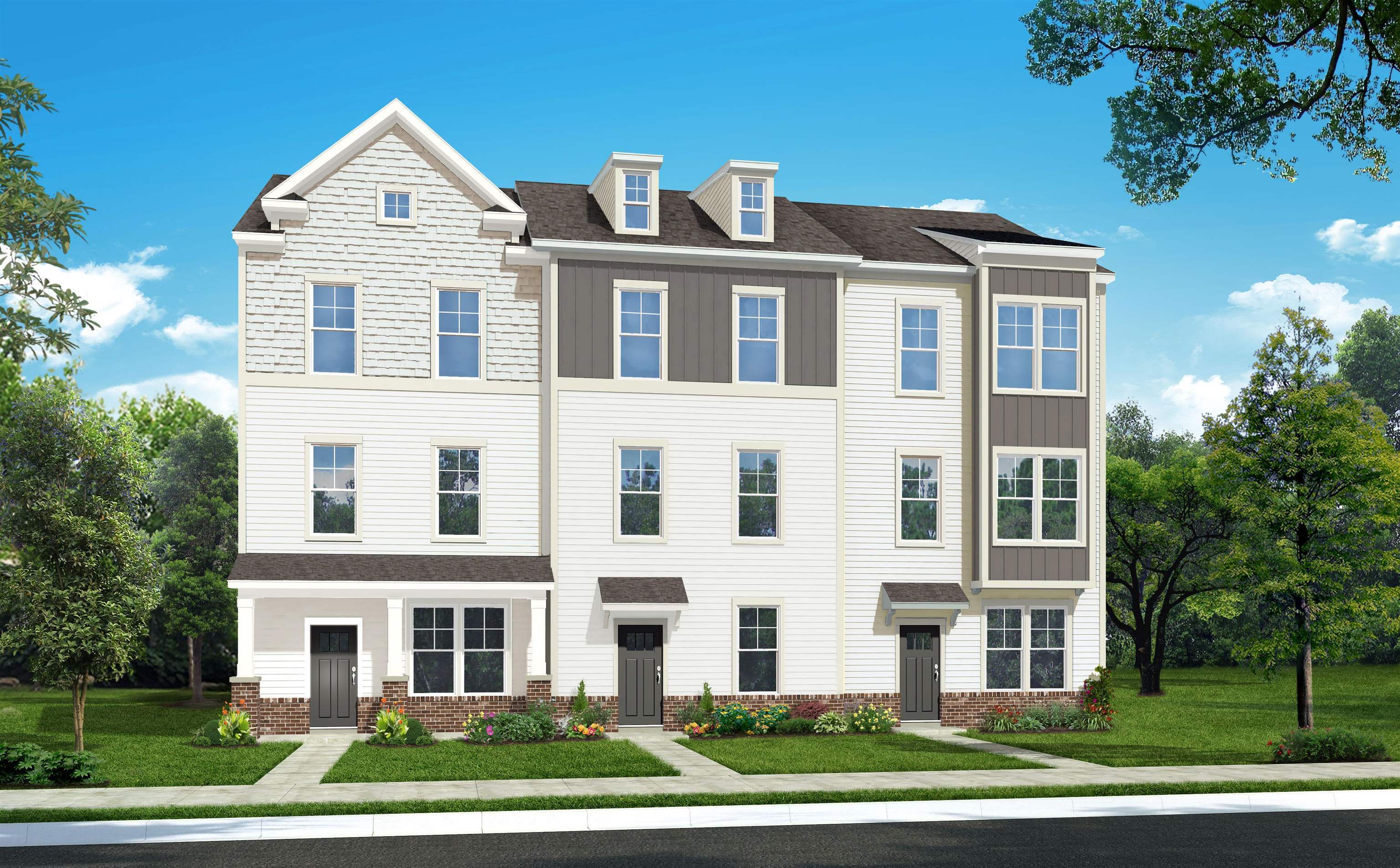 The Landon Plan by DRB Homes - Townhomes offering 4 Bedrooms / 3.5 Baths / 2 Car Rear Entry Garage. Split bedroom plan. Owner's Suite has double Vanity Sinks, separate Shower, Walk-in Closet. Open Plan from Family Room to Gourmet Kitchen. Stainless Steel Appliances: Cooktop, Microwave, Wall Oven, Garbage Disposal, Dishwasher and side by side Refrigerator. LVP Flooring throughout Living areas and Carpet in Bedrooms. Blinds and Window Screens. Quartz Countertops w/ Tile Backsplash. Smart Home enabled. For more details visit www.DRBHomes.com.