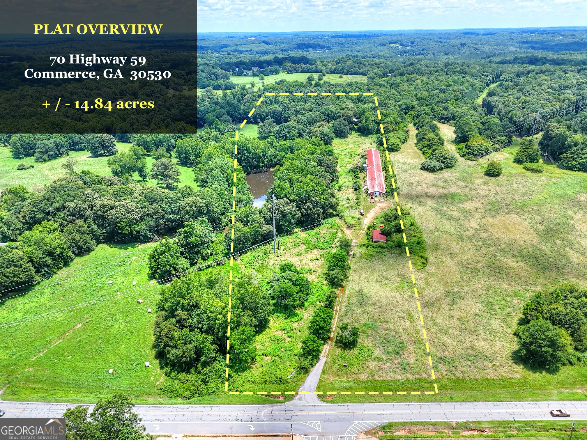 Come be apart of this rapidly growing area! Site is located less than a tenth of a mile from Highway 441 ensuring maximum exposure from both Highway 441 and Highway 59. Two parcels are being offered for sale with a total of over 14 +/- acres. Property features a 1200 square foot metal building and a Chicken House that is ready for your use. Restaurants, shopping, and entertainment are within a mile. New SK Battery plant is two miles away, Athens is a short 20 drive, and I-85 is under 5 miles from property.
