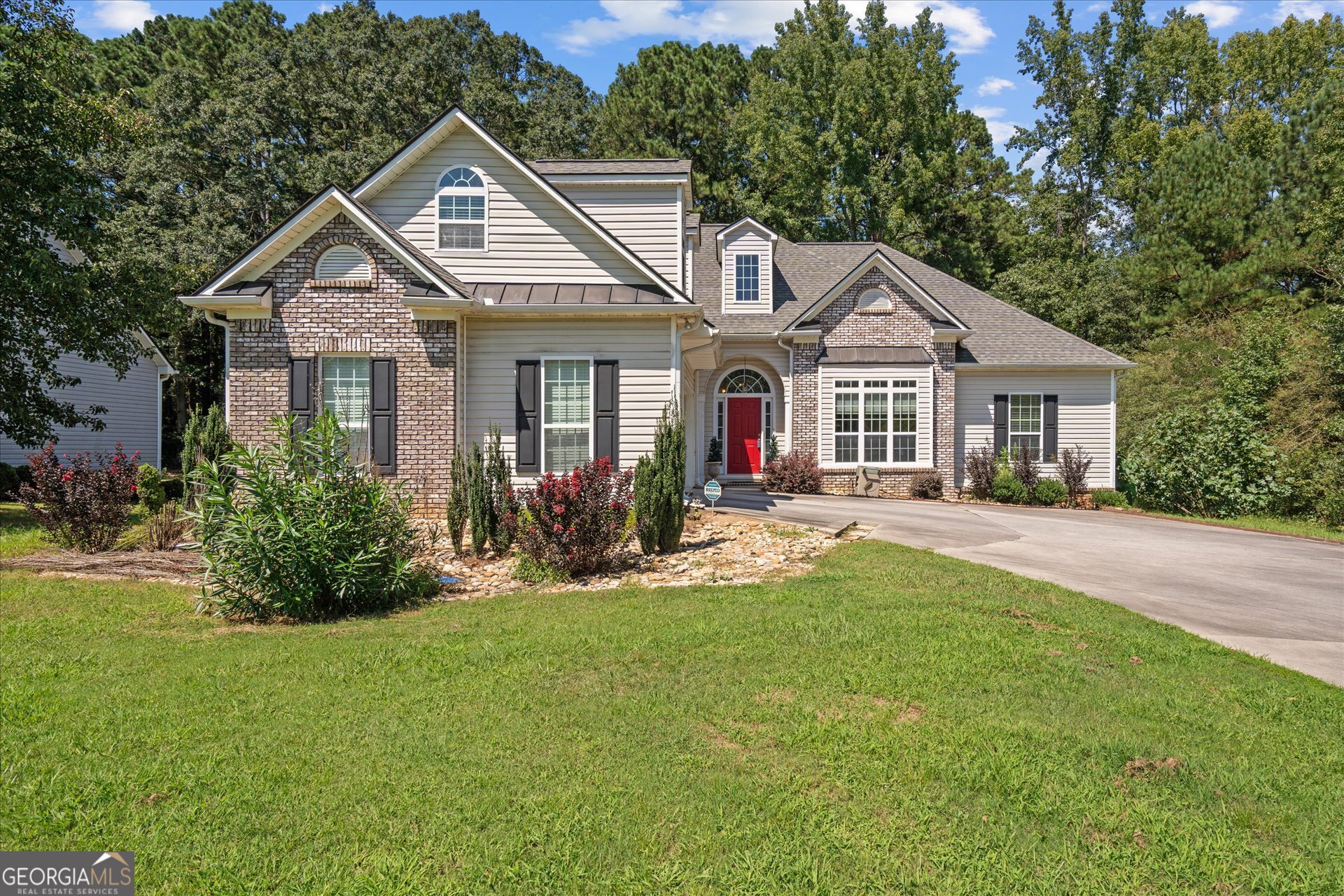 Welcome home to this move in ready ranch in a quiet and established neighborhood! Walk in to the welcoming foyer and spacious living room with LVP flooring, vaulted ceilings and a fireplace. The kitchen has wood cabinetry, bar seating, eat in kitchen, and separate dining room. The large primary suite has additional sitting space, large bathroom with tile floor, double vanity, separate tub/shower, and walk in closet. Two secondary bedrooms and full bath are also found on the main floor. Finished bonus room above the garage has separate HVAC/thermostat. Outside you'll fine the large back deck, fenced in yard, and 10x15 storage shed. Roof is one yr old and both HVAC units are 1 yr old. Close proximity to the interstate and to shopping.