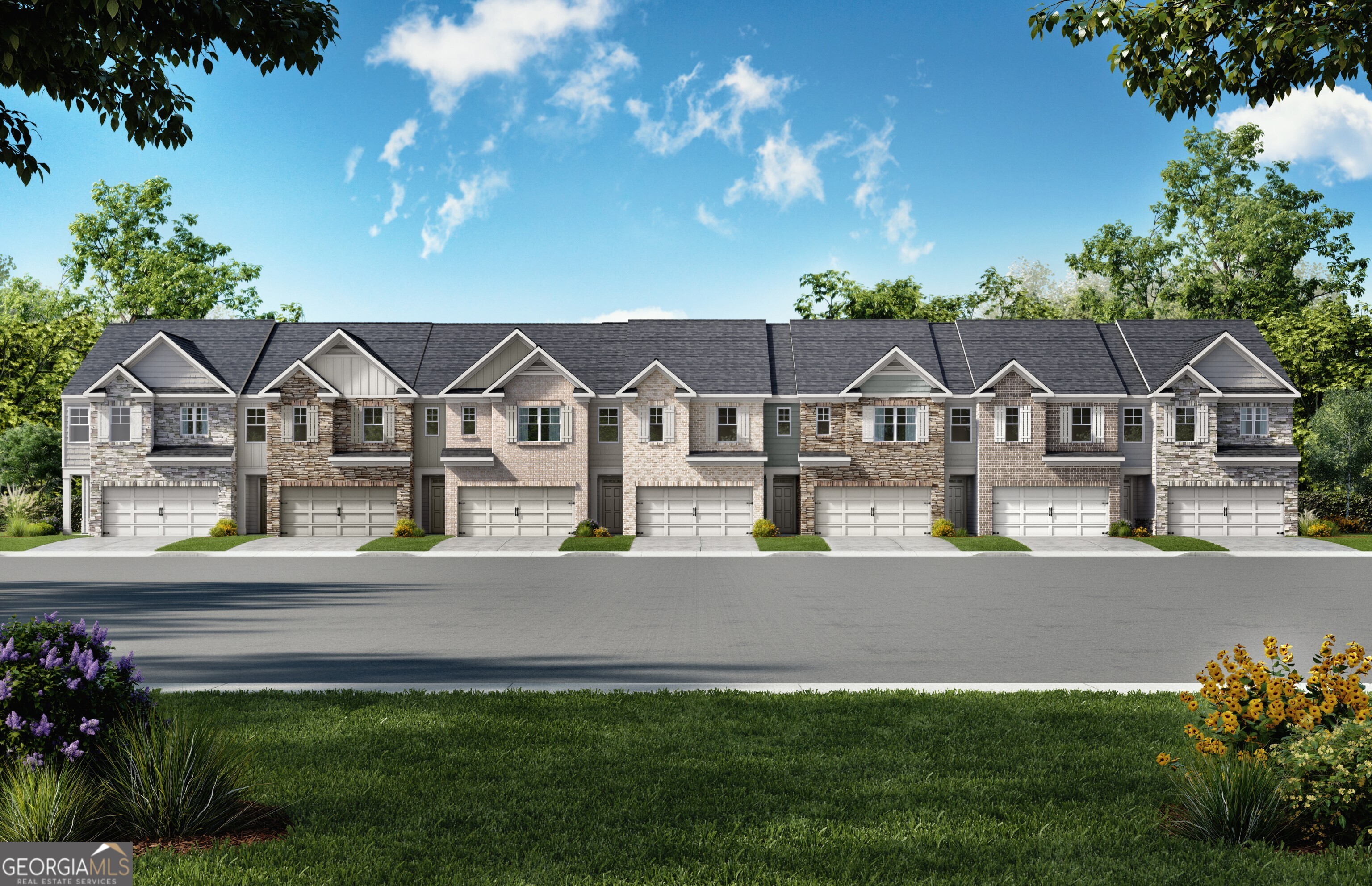Buford's newest townhome community Greyton Springs Place. A short drive (1 mile) to the Mall of Georgia, Andretti's, Top Golf and Northside's new Doctor's facility. Only 1.5 mile from Interstate 85 and 2.5 miles from 1985. Surrounded by great dining, shopping, and entertainment! The Stratford offers an open floorplan with 3 bedrooms, 2.5 bathrooms. Oversized primary suite with dual vanity and tiled floors in bathroom, tiled primary shower, and separate tub. Spacious secondary bedrooms, dual vanity in secondary bath. Cooks' kitchen with gas range, stainless-steel appliances, gray cabinets, granite, tile back splash. All open to breakfast area and family room. Smart Home Technology Included. Community amenities to include cabana and pool. Photos for illustration purposes only- not of actual home. Ask about current incentives, like special interest rates with preferred lender. Additional terms and conditions may apply.