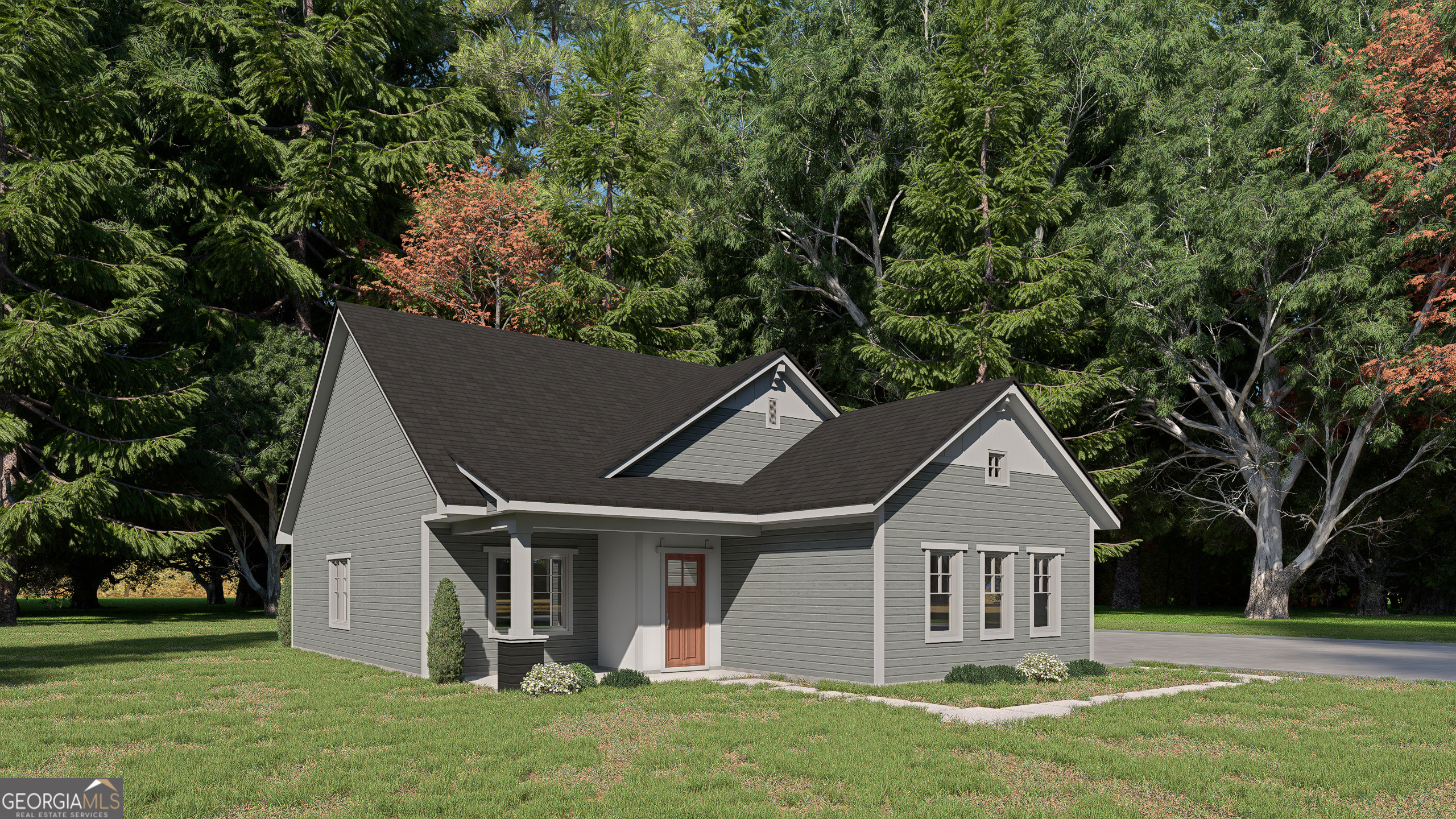 UNDER CONSTRUCTION! All-new 27 home Blue Creek Forest community brings charming cabin-style living, perfect for second homes, vacation properties, or full-time living. Covenants will allow short term rentals of 2 nights or more (subject to White County short term rental ordinance and additional pending requirements). This is a ranch plan with 3 bedrooms and 2.5 bathrooms. The 2nd bathroom is jack and jill between the 2 additional bedrooms. Stainless appliances, LVP and carpet, wood accents, other features pending. Covered front and rear porch offers space to entertain and enjoy the outdoors. Convenience? Check. Less than 5 minutes to 2 different wineries, 8 minutes to Helen or Cleveland, 12 minutes to Clarkesville. Get in on the ground floor and be ready to move in by spring! ***Photos are virtual renderings, actual product may vary. Shown by appointment only. Gate is locked. Owner/Builder/Broker