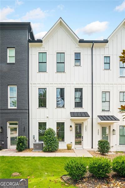 ASSUMABLE FHA LOAN WITH 3.7% INTEREST RATE. YOUR DOWN PAYMENT MUST EQUAL MY EQUITY. CURRENTLY THERE IS APPROXIMATELY $100,000 IN EQUITY. Better than new, 4-year-old townhouse with every possible imaginable luxury upgrade from the builder. Superb location only two blocks to Hartsfield-Jackson and two blocks to Downtown Hapeville. Located in historic Asbury Park neighborhood. Hapeville is literally a 15-minute drive south of Midtown. 3BEDSx3.5 BATHS with each bedroom having its own private ensuite bathroom. High efficiency, front loading washer and dryer included. Super flexible floor plan allows for primary bedroom on bottom floor or top floor. Two car rear entry garage for all your storage needs. 9-ft ceilings on the first floor, 10-ft ceilings on the second floor, and 12-ft ceilings on the top floor. Each of the three full bathrooms were designed with custom tile and custom finishes. Scandinavian interior design with black hardware, white oak flooring, stainless appliances, and black and white kitchen cabinets. Gas stove, gas fireplace, and gas heat. Super efficient home with insulated windows and extra insulation. The question everyone always asks, isn't it loud because you're close to the airport, No. I am adjacent to the airport and not underneath a flight path. So there is no overhead droning airplane noise. Agent/owner GAREL #239921.