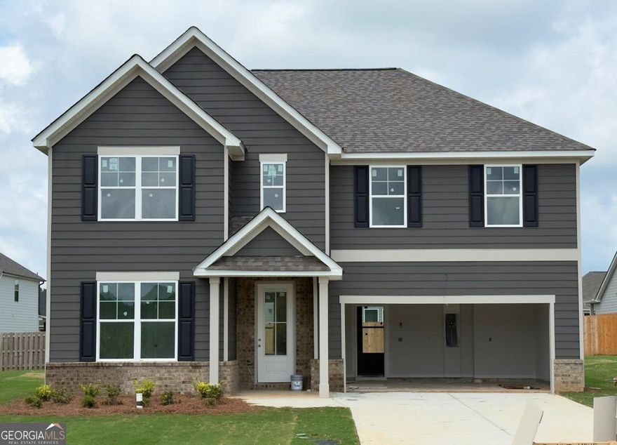 PBG New Construction presents the Auburn Floor Plan at Harley Farms South! Welcome home to the Auburn, a beautifully designed two-story floor plan featuring 5 bedrooms, 4 bathrooms, and an inviting open-concept layout. The spacious kitchen seamlessly flows into the family room, perfect for entertaining and gatherings. Enjoy upgraded finishes throughout, including granite countertops, 42" soft close cabinets, and luxury vinyl plank flooring in main living areas. Additional Highlights Include: Owner's suite with large walk-in closet and spa-style bath, Upstairs loft area for flow and function, Covered front and back patios for outdoor living, 2-car garage and ample storage, Floor-to-ceiling porcelain tiled fireplace, Porcelain tiled showers enclosed with a glass door. Conveniently located in the heart of Bonaire's growing new home community near top-rated schools, shopping, dining and Robin's Air force Base. Up to $10k in FLEX CASH on selected homes with our preferred lender. Schedule your tour TODAY to learn more about Harley Farms South. Model Home Address: 414 Chelsea Leigh Ave Bonaire, GA