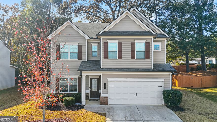 Welcome to your new chapter at 208 Evergreen Way - a beautiful, move-in ready 4-bedroom, 2.5-bath home built in 2019 in vibrant Loganville. Nestled on a quiet, well-maintained lot in a sought-after neighborhood, this residence delivers modern comfort with timeless style.    Step inside to an open-concept great room with a coffered ceiling where light flows seamlessly into the gourmet kitchen - complete with a large island, breakfast bar, and walk-in pantry. The adjacent formal dining area offers the perfect space for gatherings, while casual meals move easily to the breakfast nook.    Upstairs you'll find a spacious primary suite with dual vanities, separate tub and oversized shower, and a generous walk-in closet. Three additional bedrooms and a full hall bath provide plenty of space for family, guests or a home office. A convenient upstairs laundry adds ease to everyday routines.     Outside you'll discover a backyard retreat with a covered patio and fireplace.  Perfect for entertaining or just relaxing at home. The HOA is responsible for lawn care maintenance, so you'll spend more time enjoying life and less time working on it.    Location is key and this one delivers: highly-regarded schools, nearby shopping and dining, and easy access to Atlanta and beyond.     Whether you're hosting a formal dinner, relaxing with a book in the cozy breakfast nook, or prepping for the week ahead in your enviable owner's suite, this home offers smart design, refined finishes and a lifestyle you'll love coming home to. Don't miss the opportunity to make 208 Evergreen Way your next place to call home.